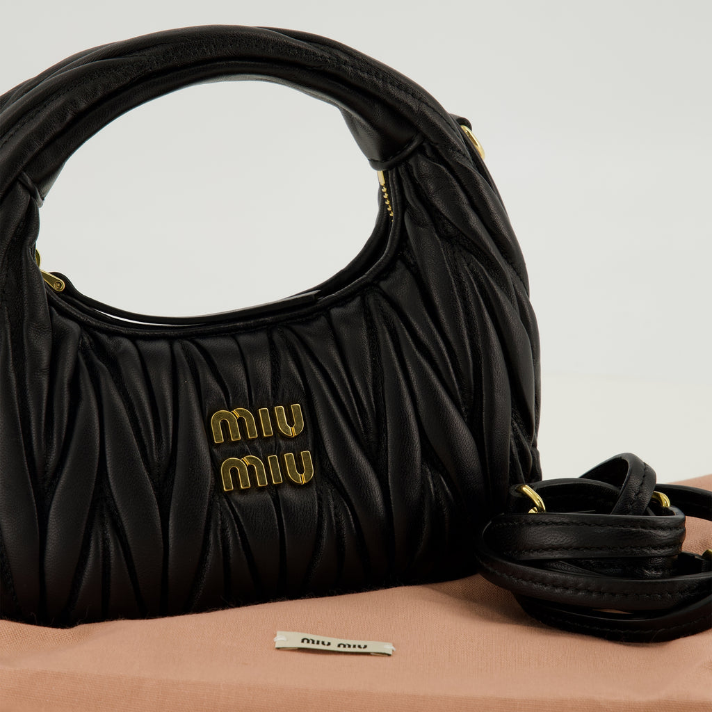 Sacs à main et épaule Mini sac Hobo Wander noir Miu Miu Noir Femme