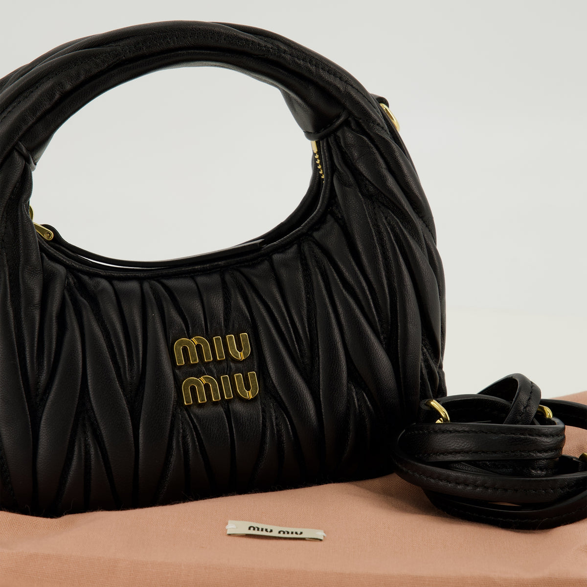 Sacs à main et épaule Mini sac Hobo Wander noir Miu Miu Noir Femme