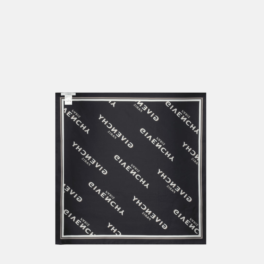 Écharpes, foulards et gants Petit carré en soie Shadow noir Givenchy Noir Femme