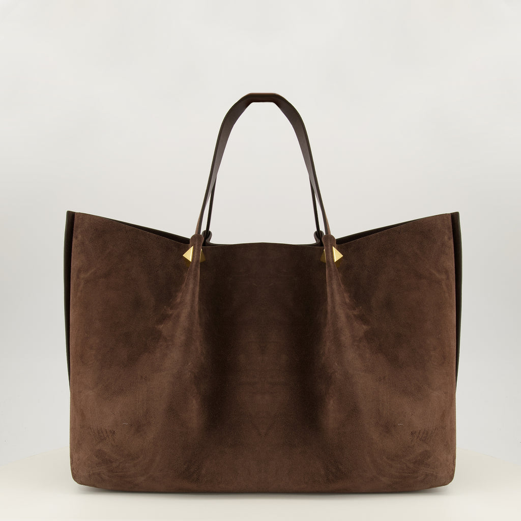 Sacs cabas Grande Bolsa Tote de Camurça Castanho Valentino Garavani Marron Femme