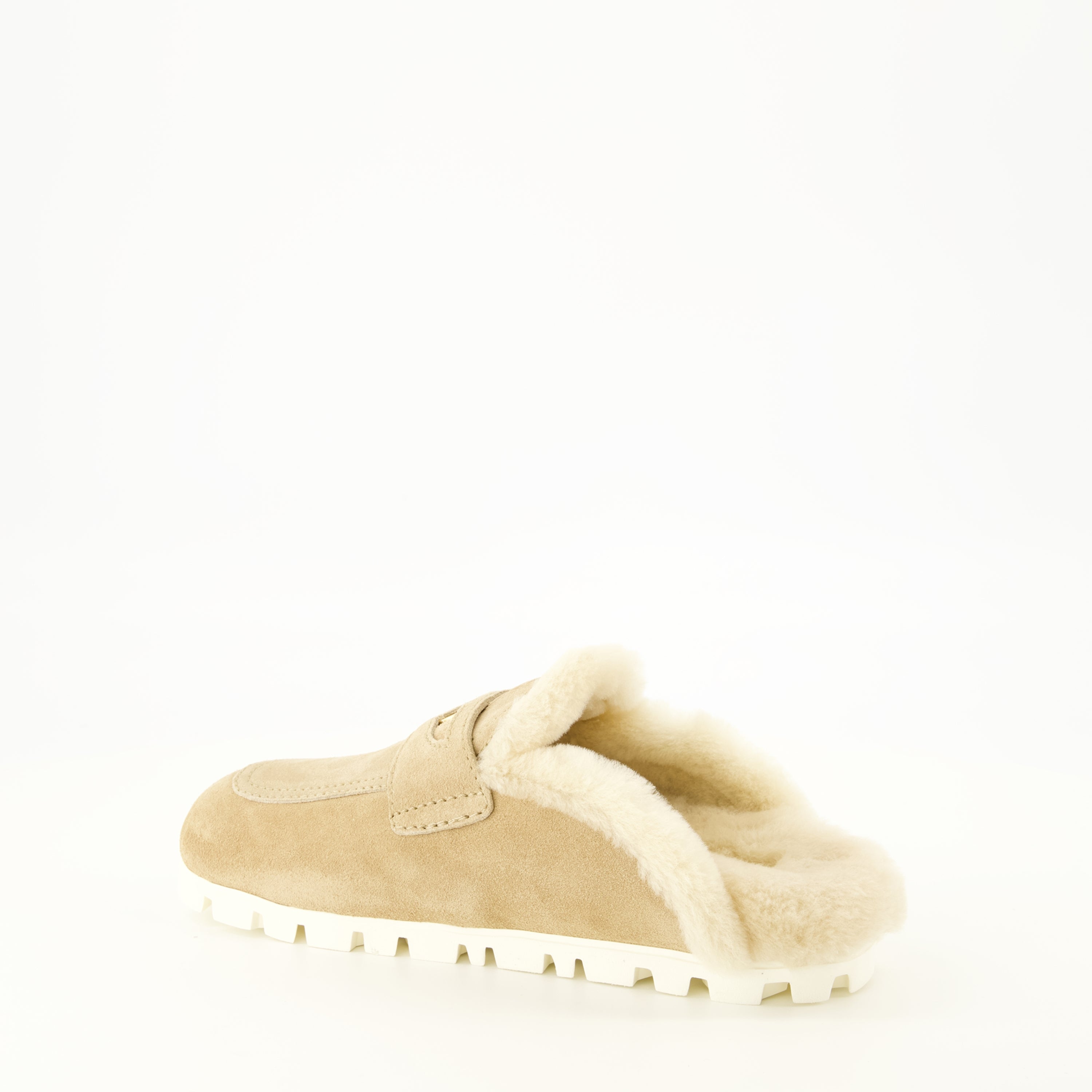 Chaussures ouvertes ベージュファー ミュール Miu Miu Beige Femme