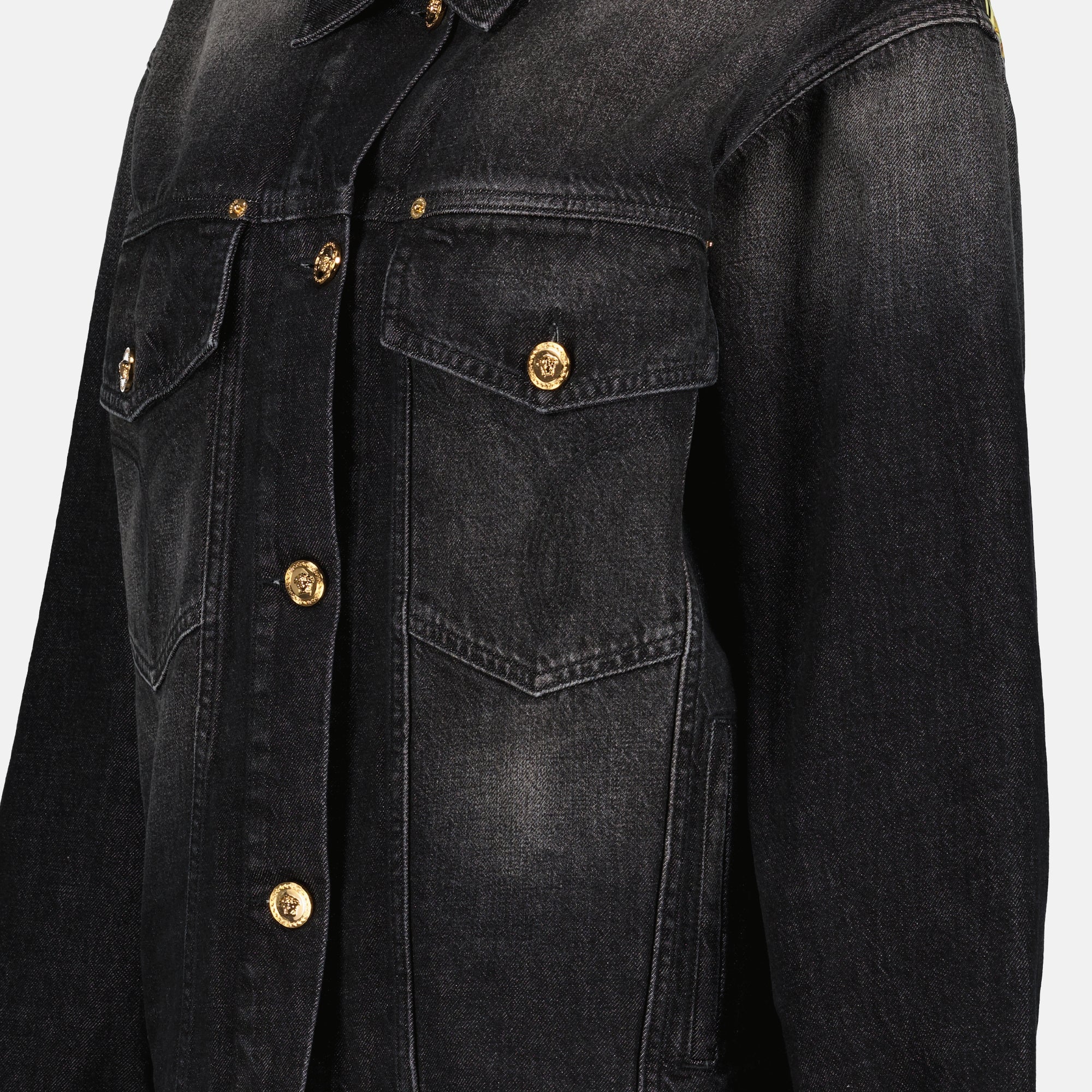 Jackets Barocco Denim Jacket Versace Black Femme