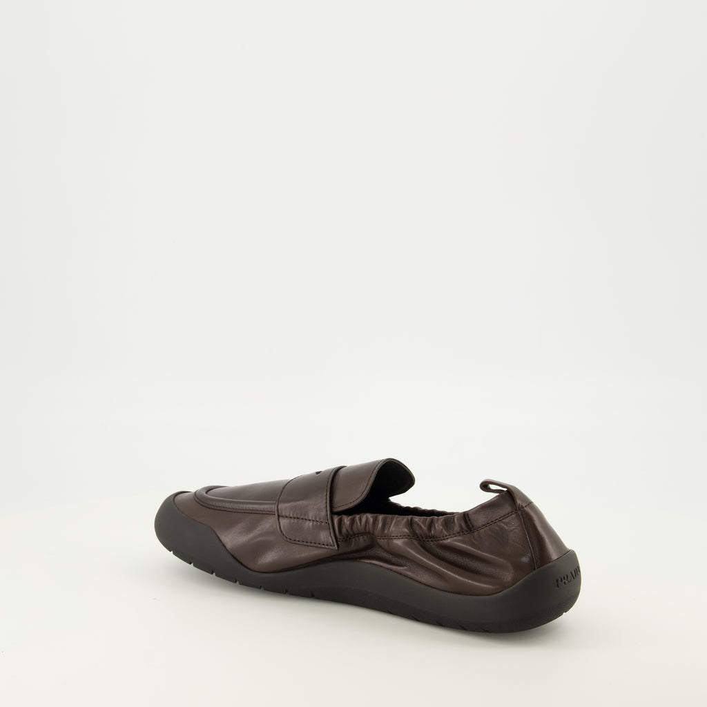 Mocassins Speedrock Mocassini in Pelle Marrone Prada Marron Homme