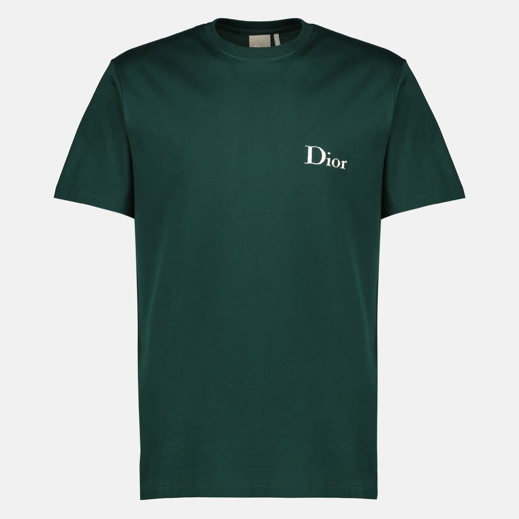 Imagen del artículo Camiseta de algodón verde bordada de la marca Dior para Hombre - Temporada Primavera-Verano 2026 - Vista Frontal