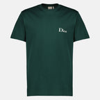 Imagem do artigo Camiseta de algodão verde bordada da marca Dior para Homem - Temporada Primavera-Verão 2026 - Vista Frontal