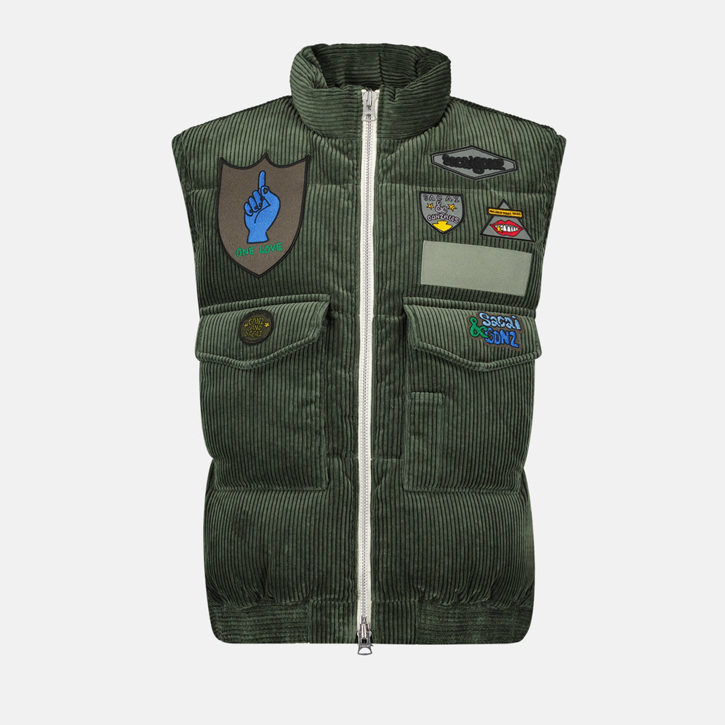 Vestes Doudoune sans manches Sacai Vert Homme