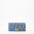 Handtaschen und schultertaschen Kontinental Baguette Wallet mit Kette Fendi Blau Femme