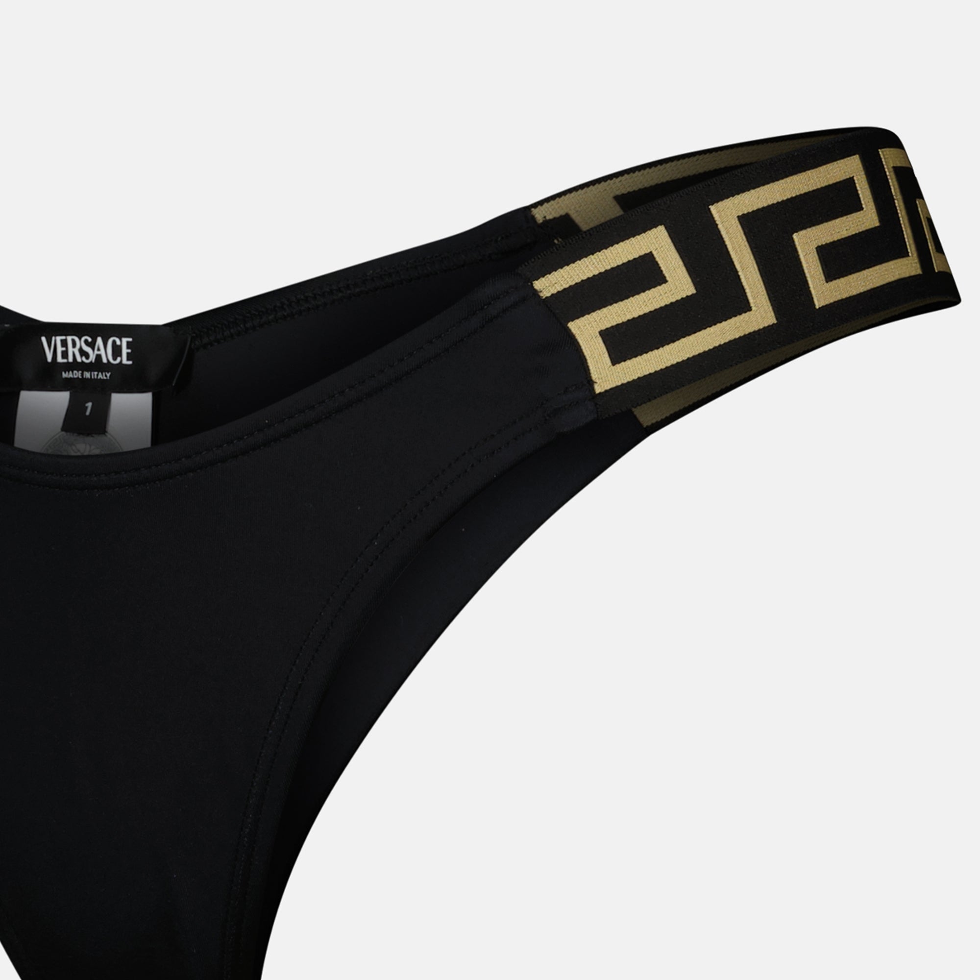Beachwear Bas de bikini Greca Versace Noir Femme