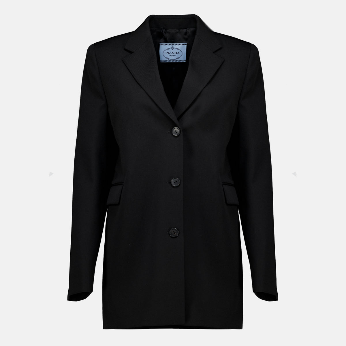 Vestes Black Wool Blazer Prada Noir Femme