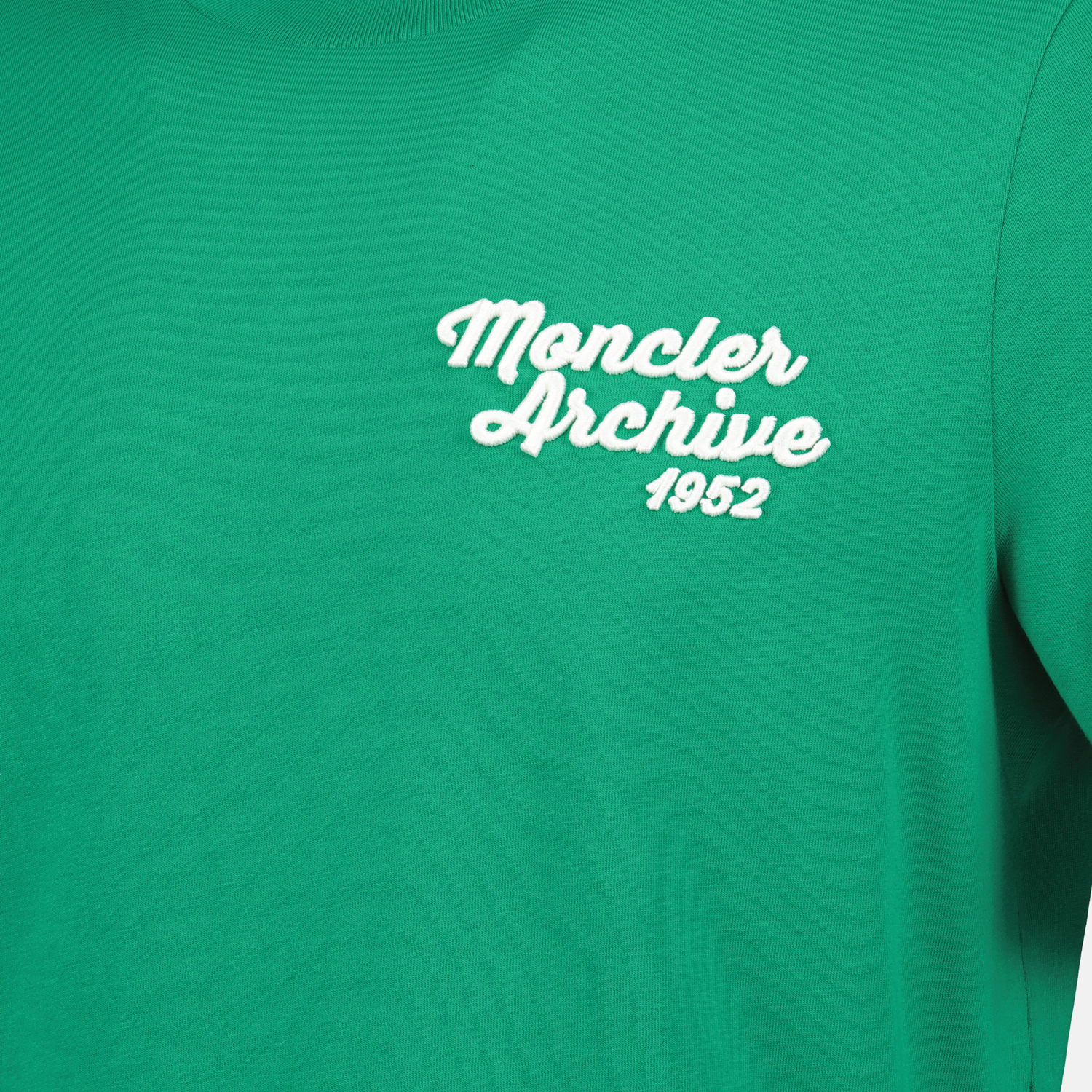 T-shirts T-shirt à logo brodé Moncler Vert Homme