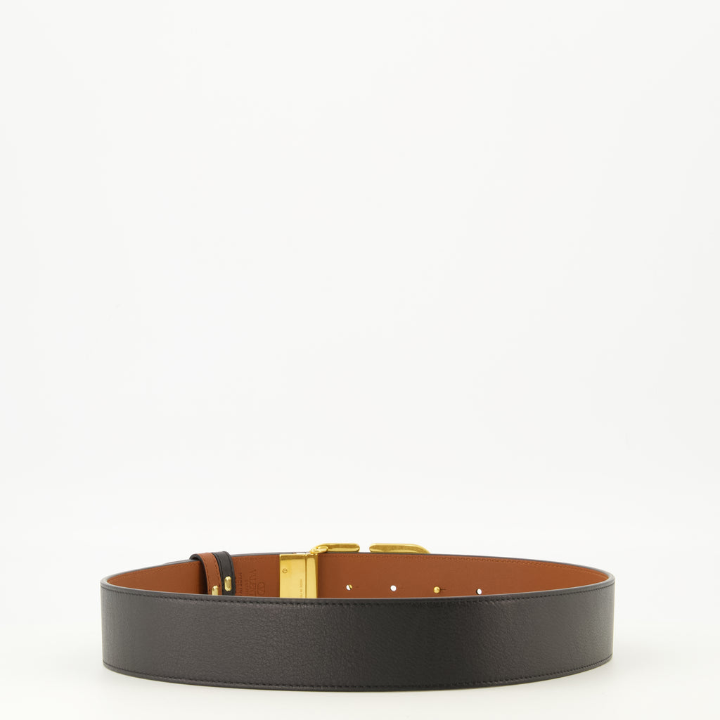 Ceintures Reversible VLogo Belt Brown and Black 40 mm Valentino Garavani Marron Femme