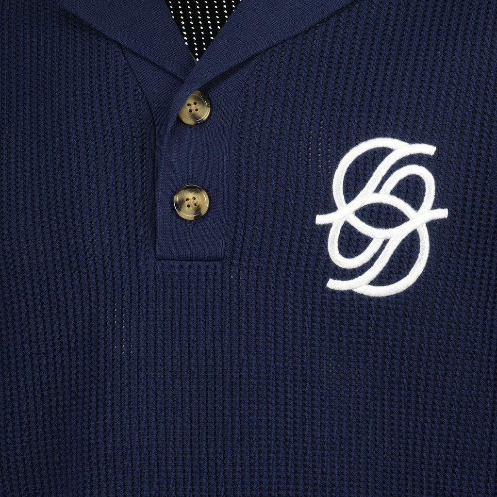 Image de l'article Polo en maille bleu marine de la marque Drole De Monsieur pour Homme - Saison Printemps-Été 2026 - Vue détaillée_2