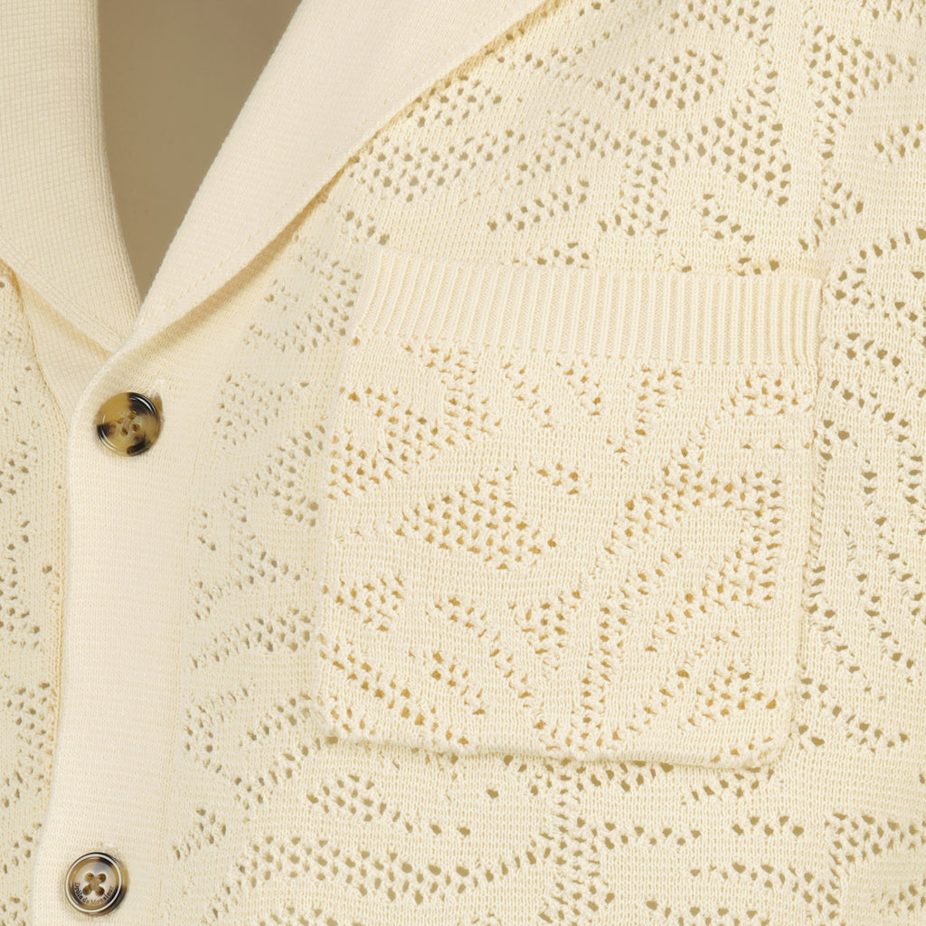 Drole De Monsieurのメンズベージュレースシャツの画像 - 2026年春夏シーズン - 詳細ビュー_2