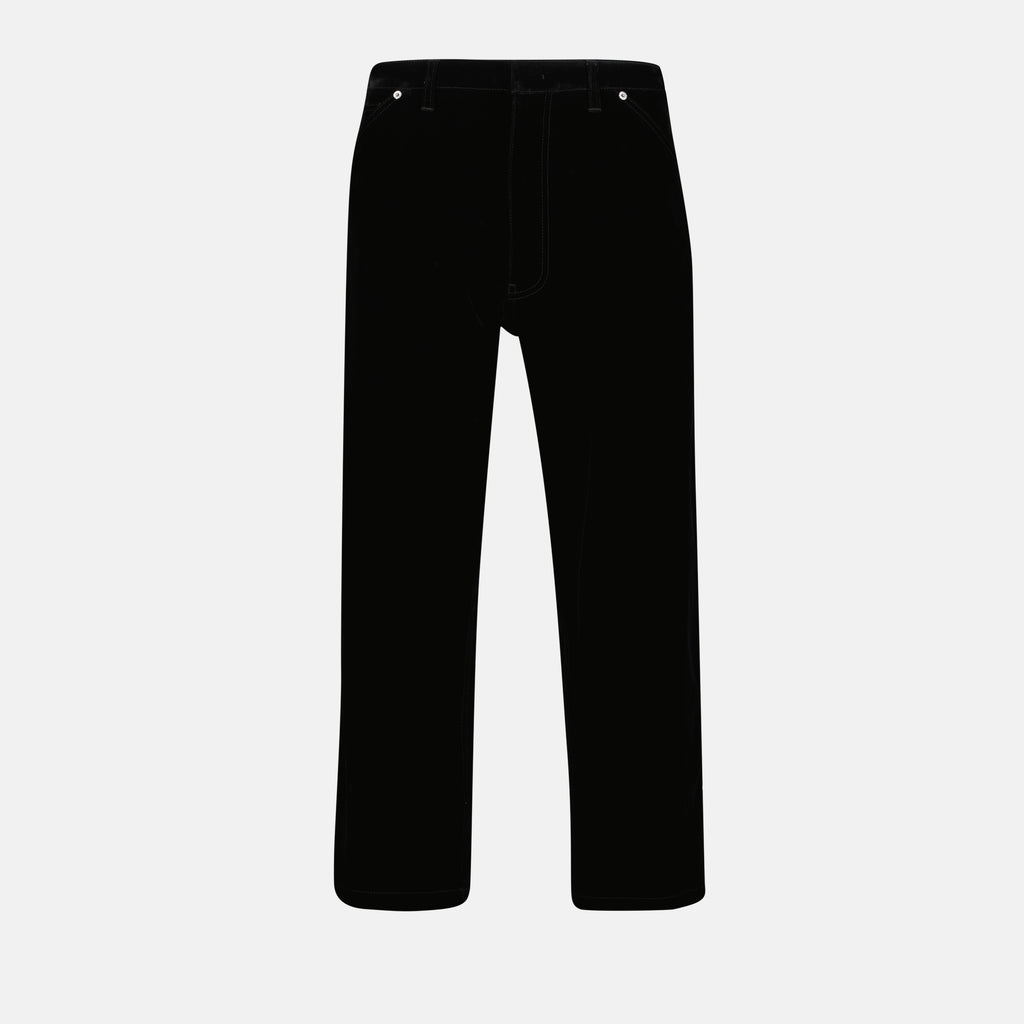 Calças Jeans de Denim em Veludo Prada Preto Homme