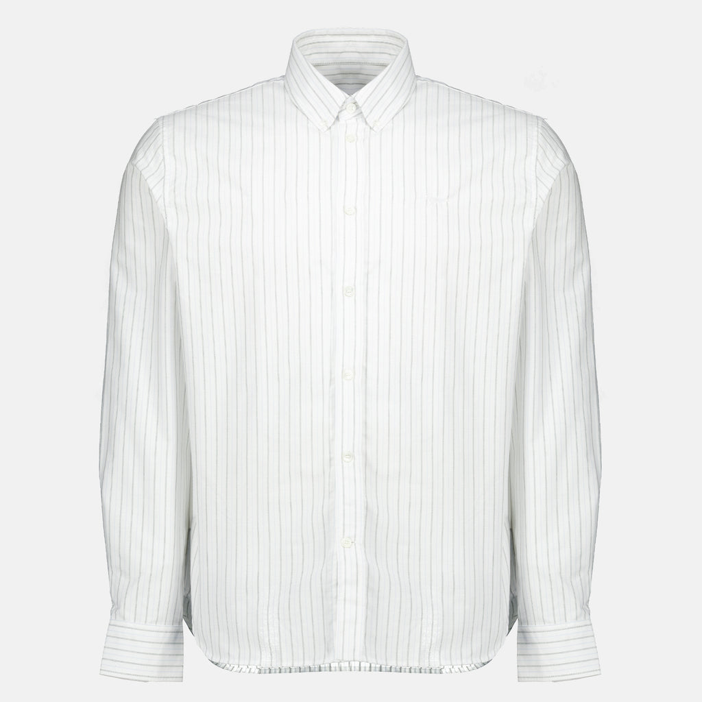 Chemises Chemise rayée en coton Maison Kitsune Blanc Homme