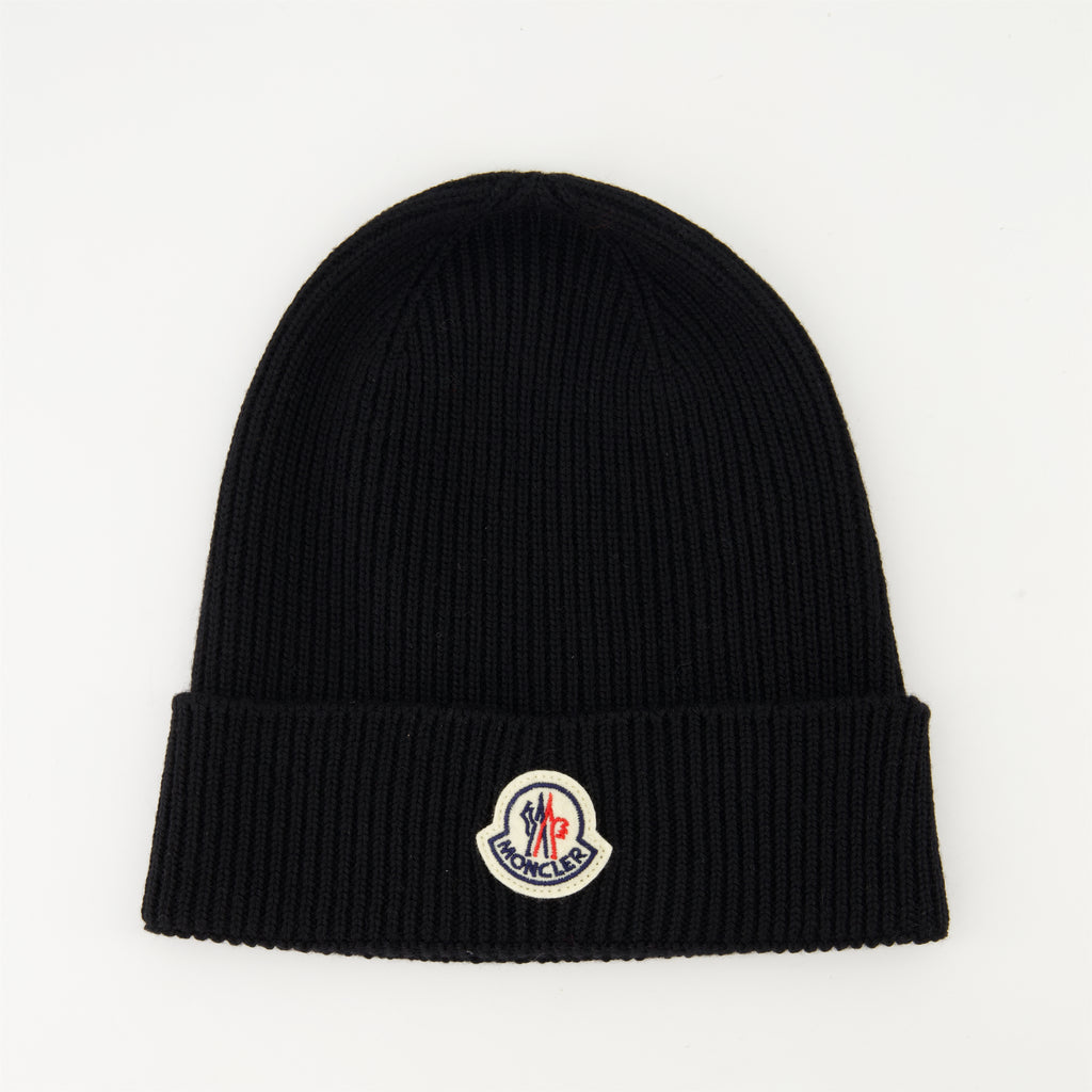 Gorras, sombreros y gorros Bonnet en laine à logo Moncler Negro Homme