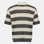 Immagine del polo in maglia di cotone bianco e marrone del marchio Ami PARIS per Uomo - Stagione Primavera-Estate 2026 - Vista Posteriore