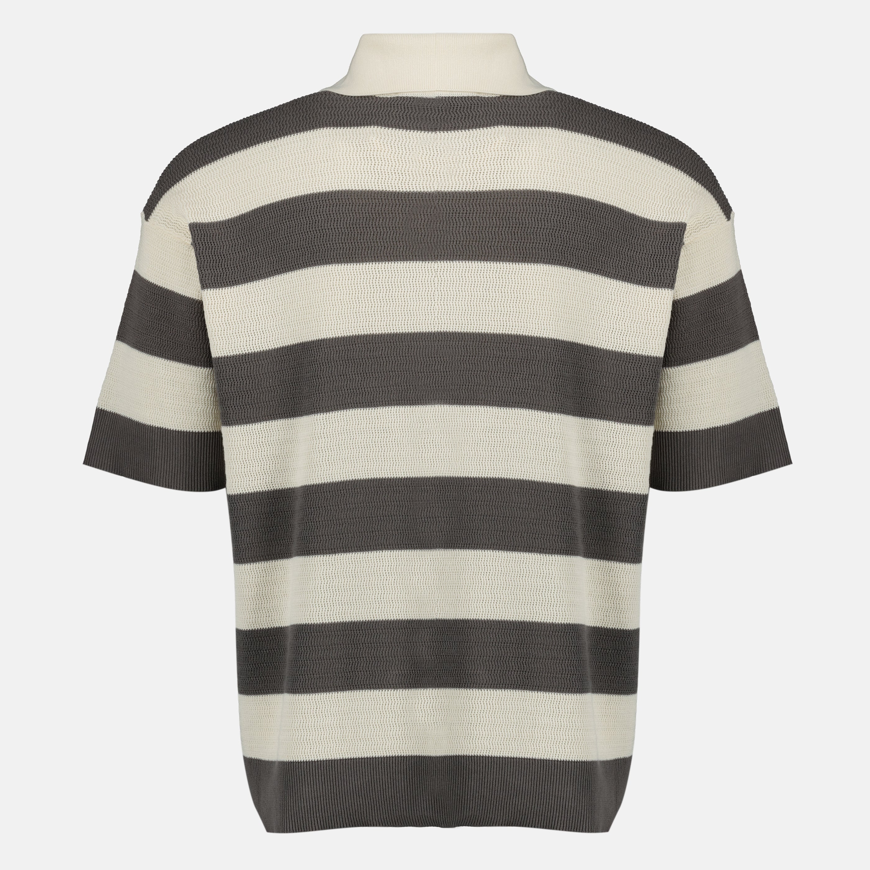 Image de l'article Polo en maille de coton blanc et marron de la marque Ami PARIS pour Homme - Saison Printemps-Été 2026 - Vue de Dos