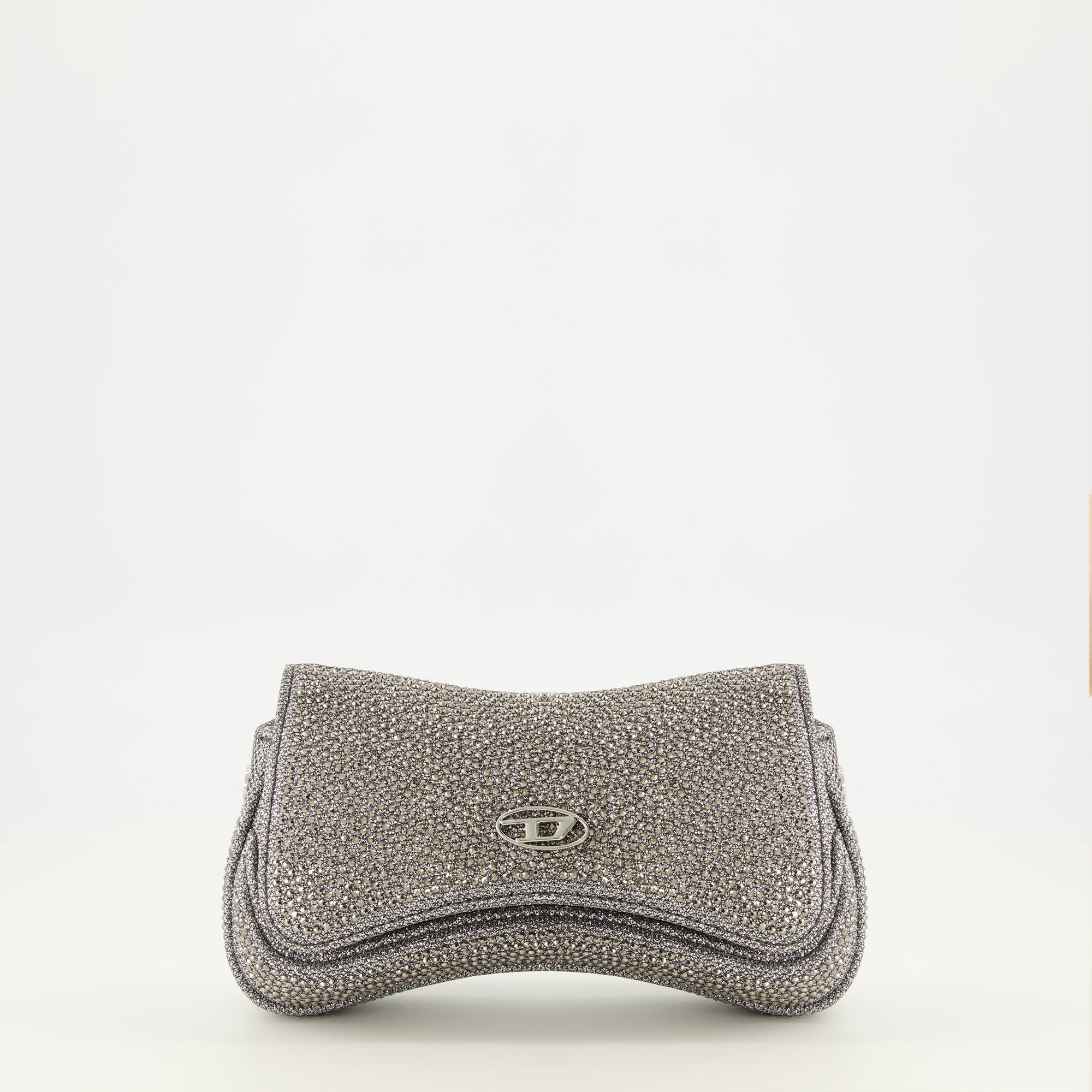 Image de l'article Sac Play petit à strass argenté de la marque Diesel pour Femme - Saison Printemps-Été 2026 - Vue de Face