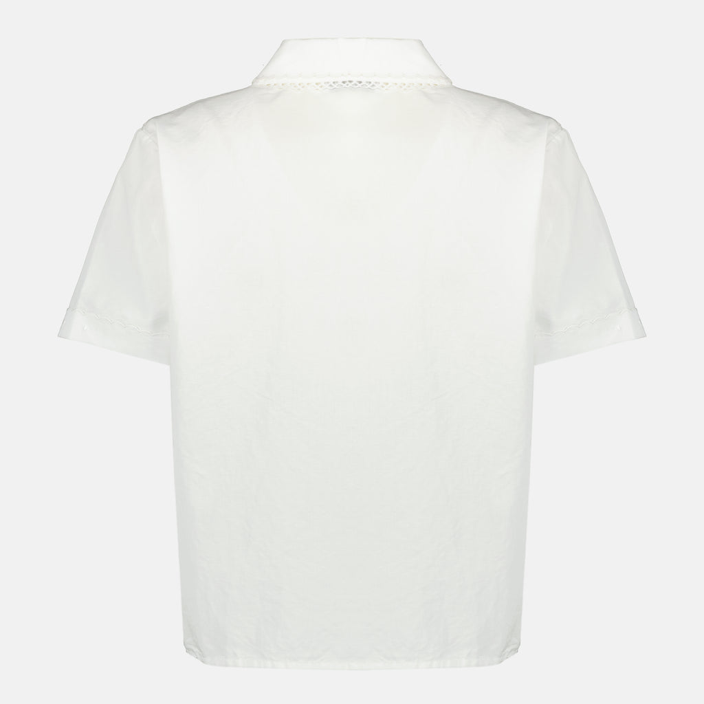 Immagine della camicia bianca in popeline del marchio Miu Miu per donna - Primavera-Estate 2026 - Vista posteriore