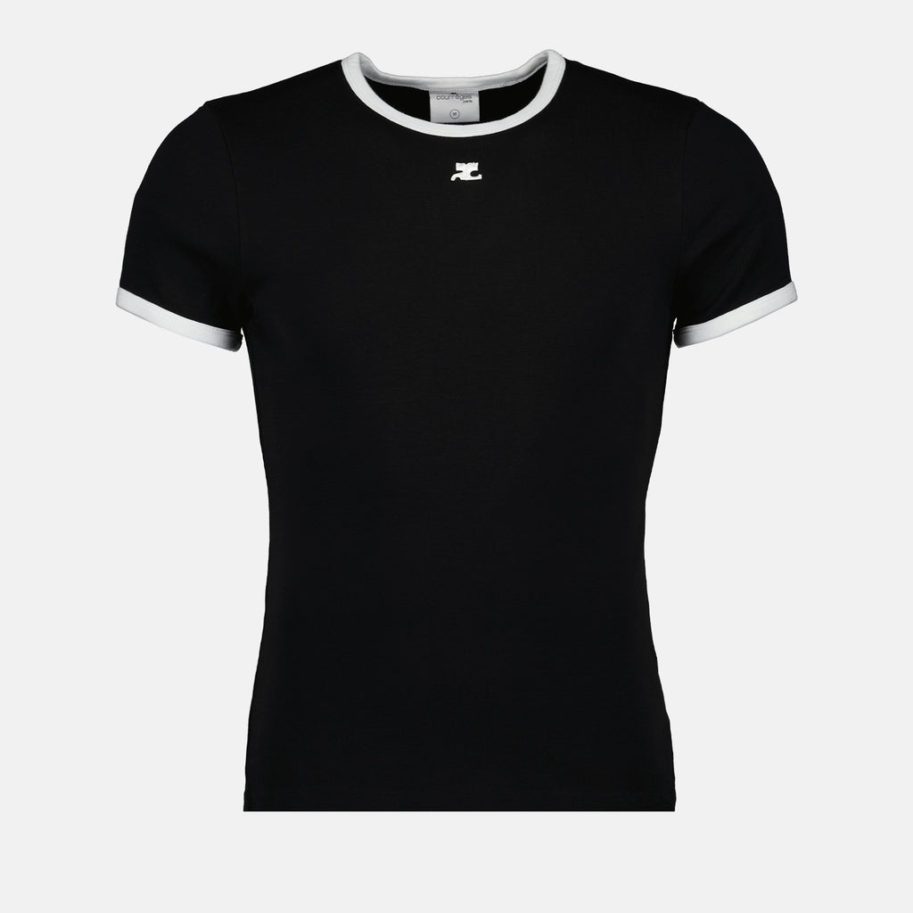 T-shirts T-shirt signature contrasté Courrèges Noir Homme