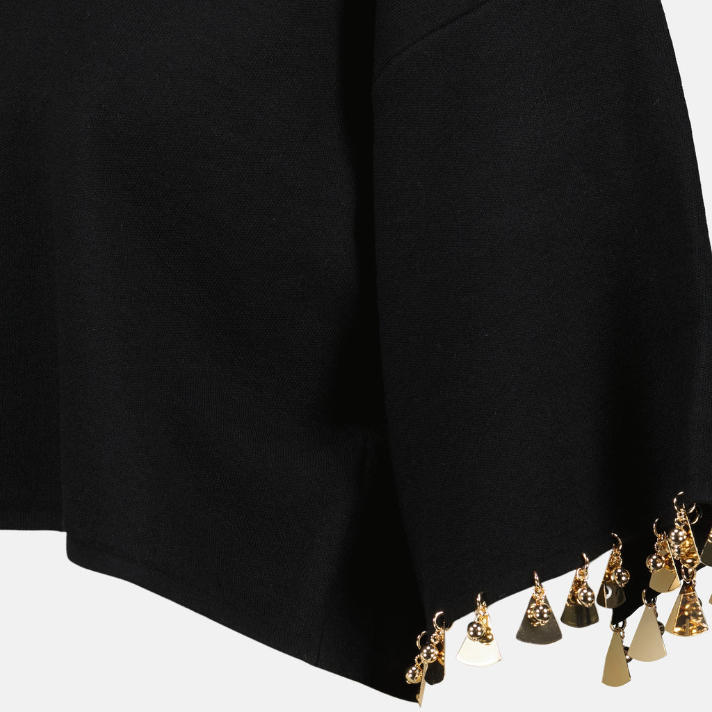 T-shirt Maglione Corto in Maglia Rabanne Nero Femme