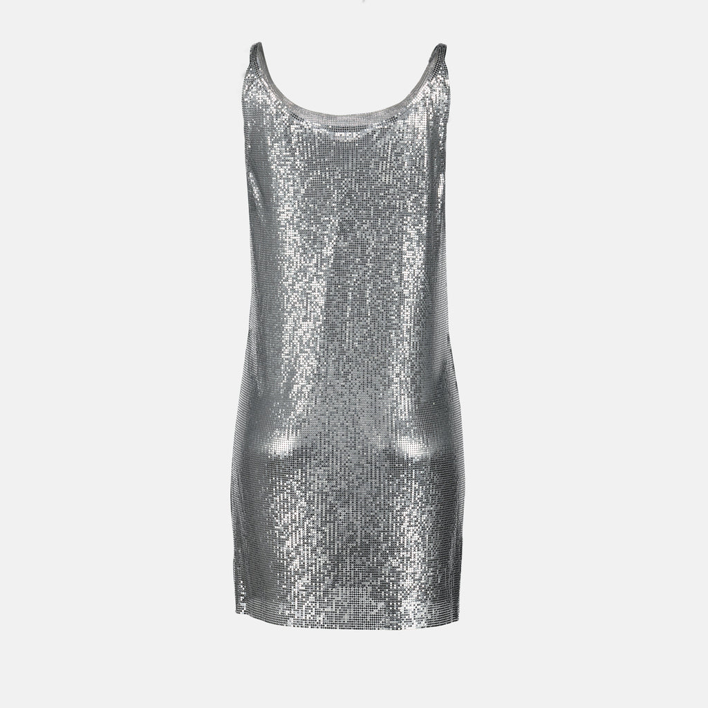 Abiti Abito in Maglia Metallica Rabanne Argento Femme