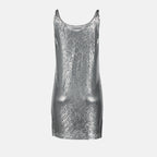 Abiti Abito in Maglia Metallica Rabanne Argento Femme