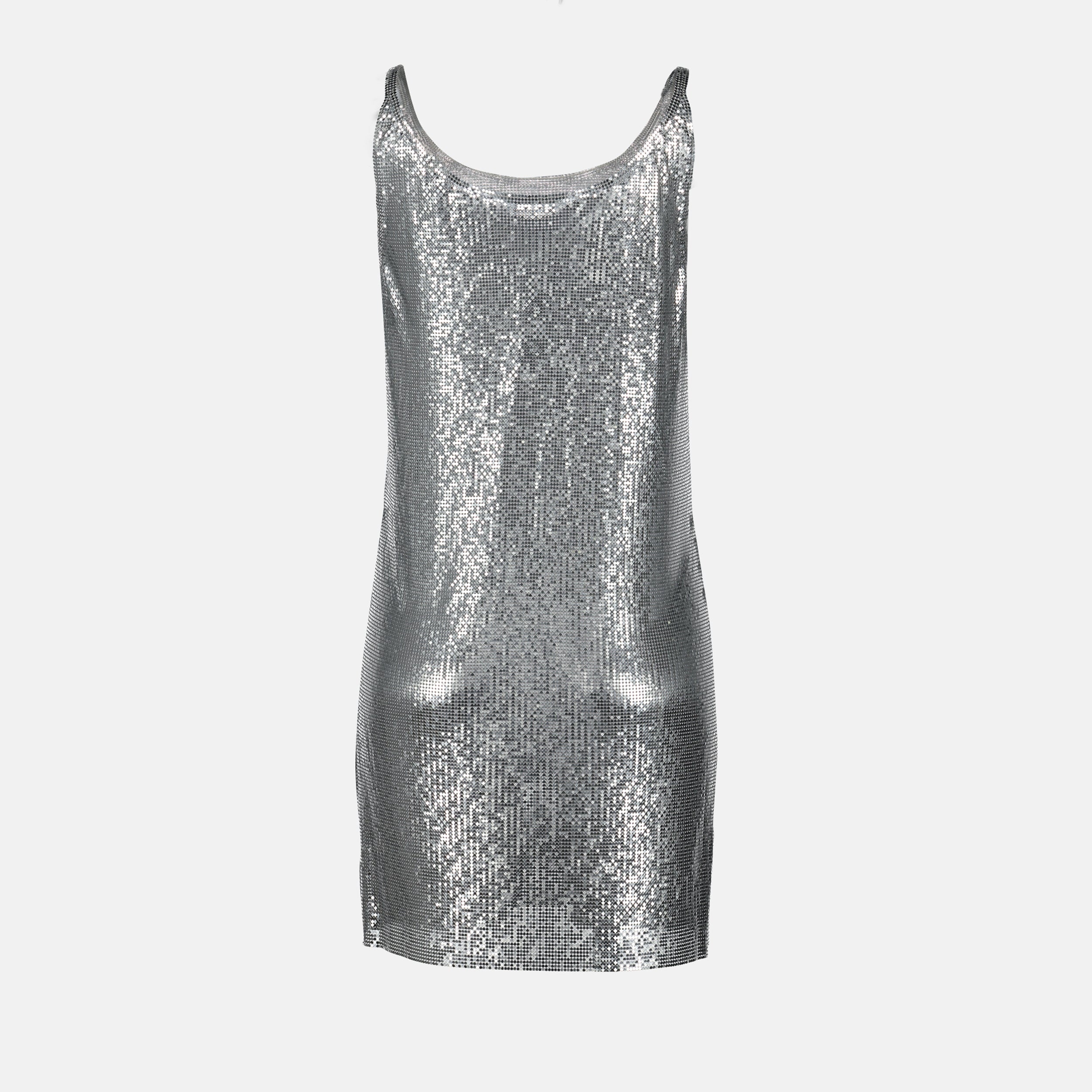 Vestidos Vestido de Malha Metálica Rabanne Prata Femme