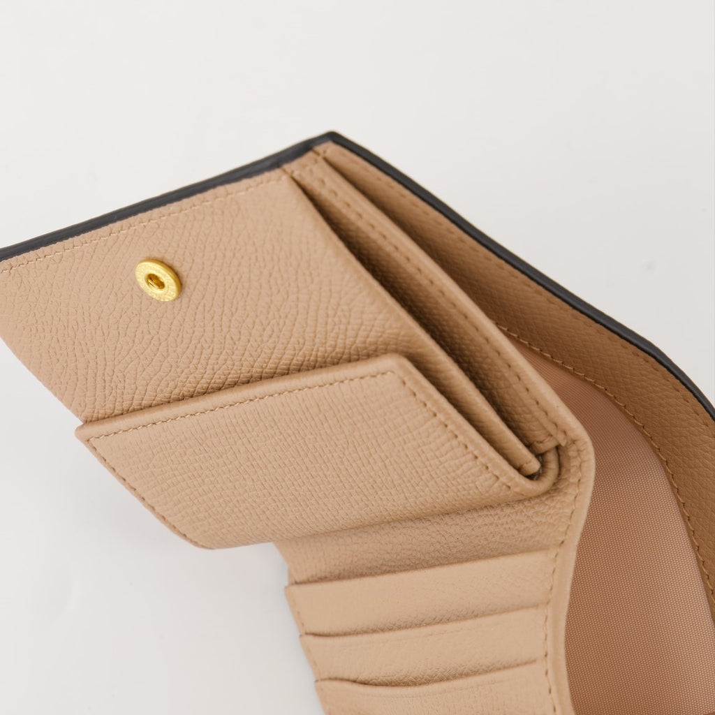スモールレザーグッズ VLogo シグネチャー ウォレット Valentino Garavani ベージュ Femme