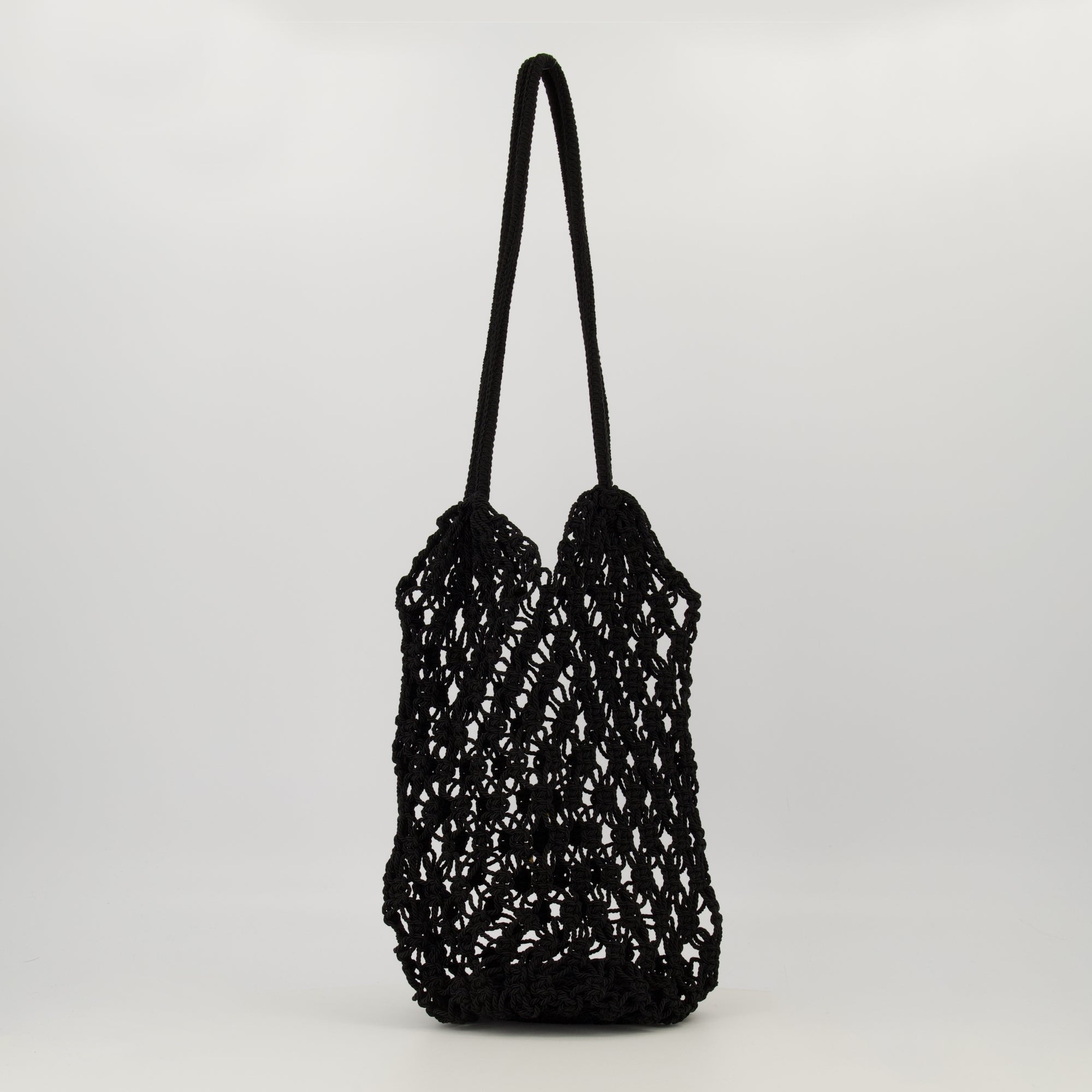 Immagine della borsa in crochet nera del marchio Saint Laurent per Donna - Stagione Autunno-Inverno 2025 - Vista Posteriore