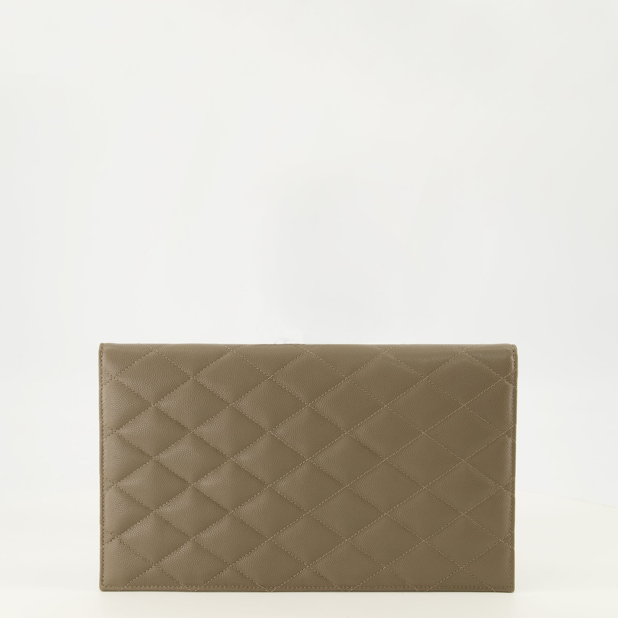 Pochettes Beige Leather Paris Clutch Saint Laurent Beige Femme