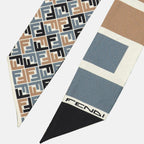 Sciarpe e guanti Wrappy en soie FF Fendi Blu Femme