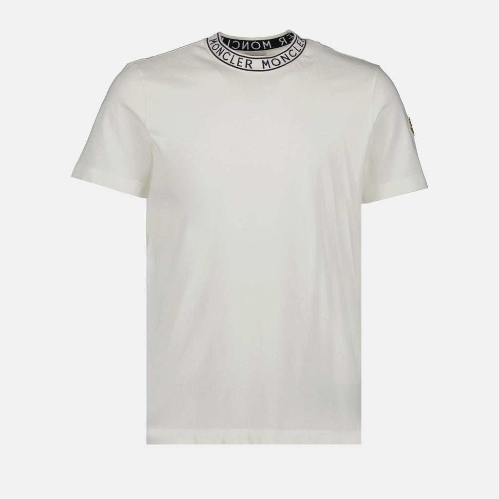 Image de l'article T-shirt logo blanc de la marque Moncler pour Homme - Saison Printemps-Été 2026 - Vue de Face