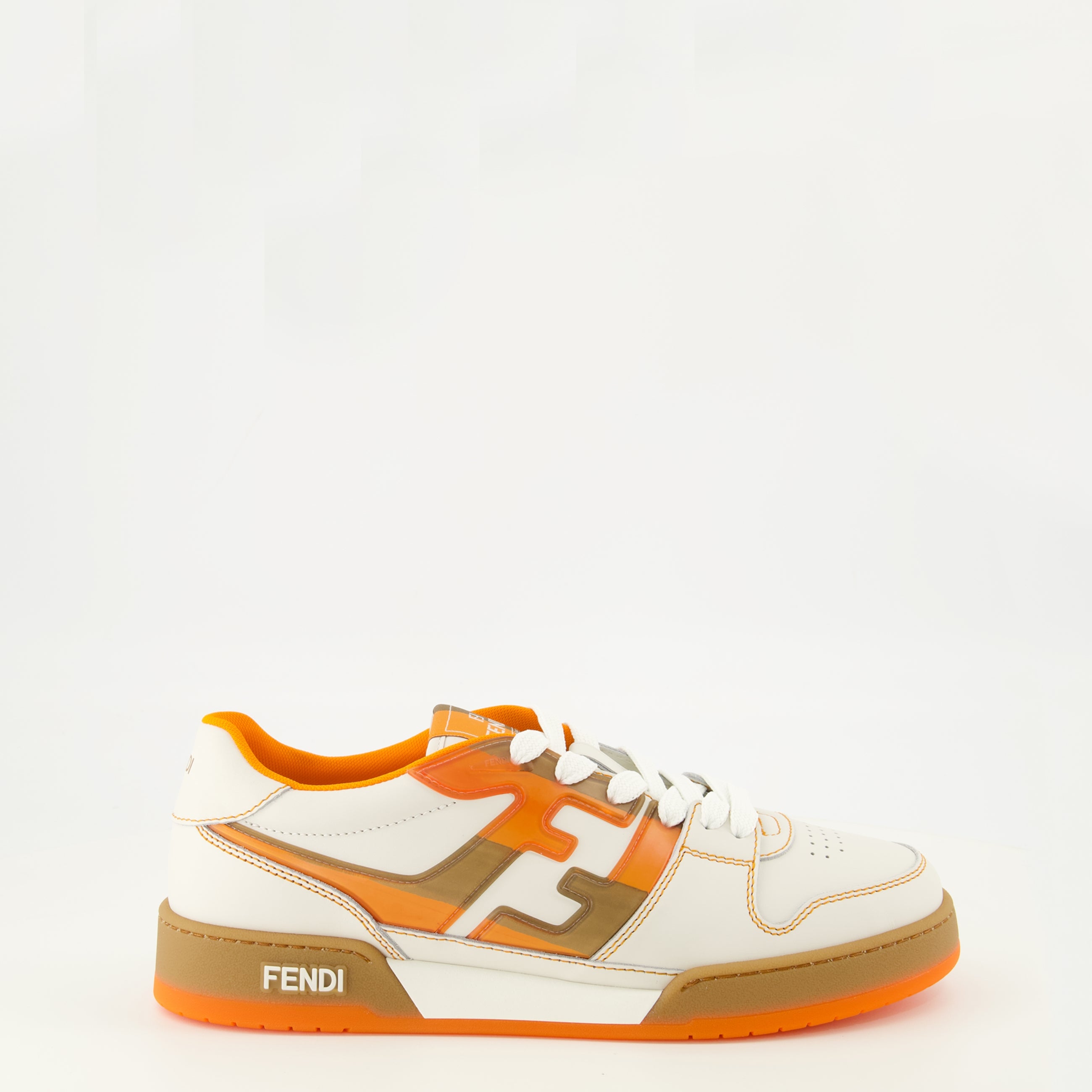 Baskets 펜디 매치 오렌지 스니커즈 Fendi Orange Homme