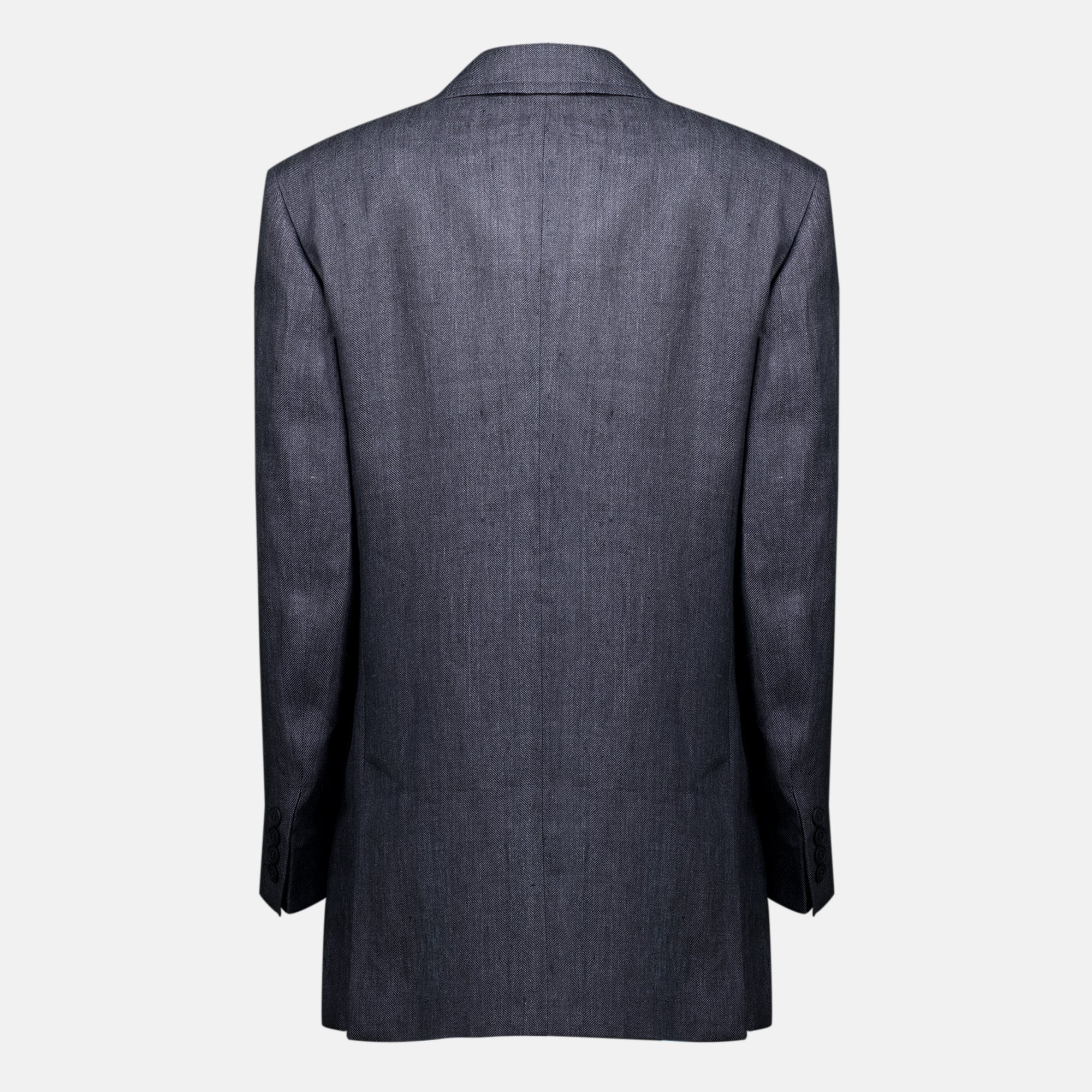 Vestes Blazer en lin chevron gris Max Mara Gris Femme
