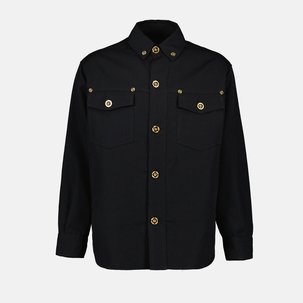 Camicie Surchemise en laine Versace Nero Homme