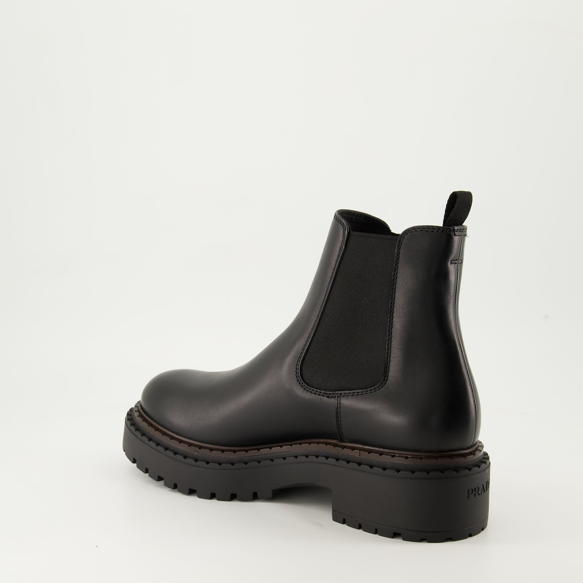 Boots and ankle boots Leather Ankle Boots Prada Black Homme