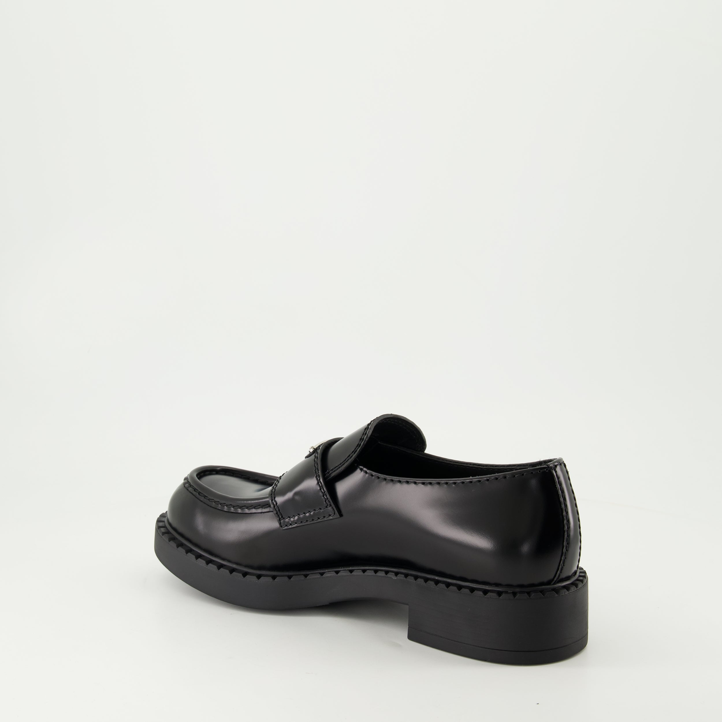 Loafer Schokoladenleder Slipper Prada Schwarz Homme