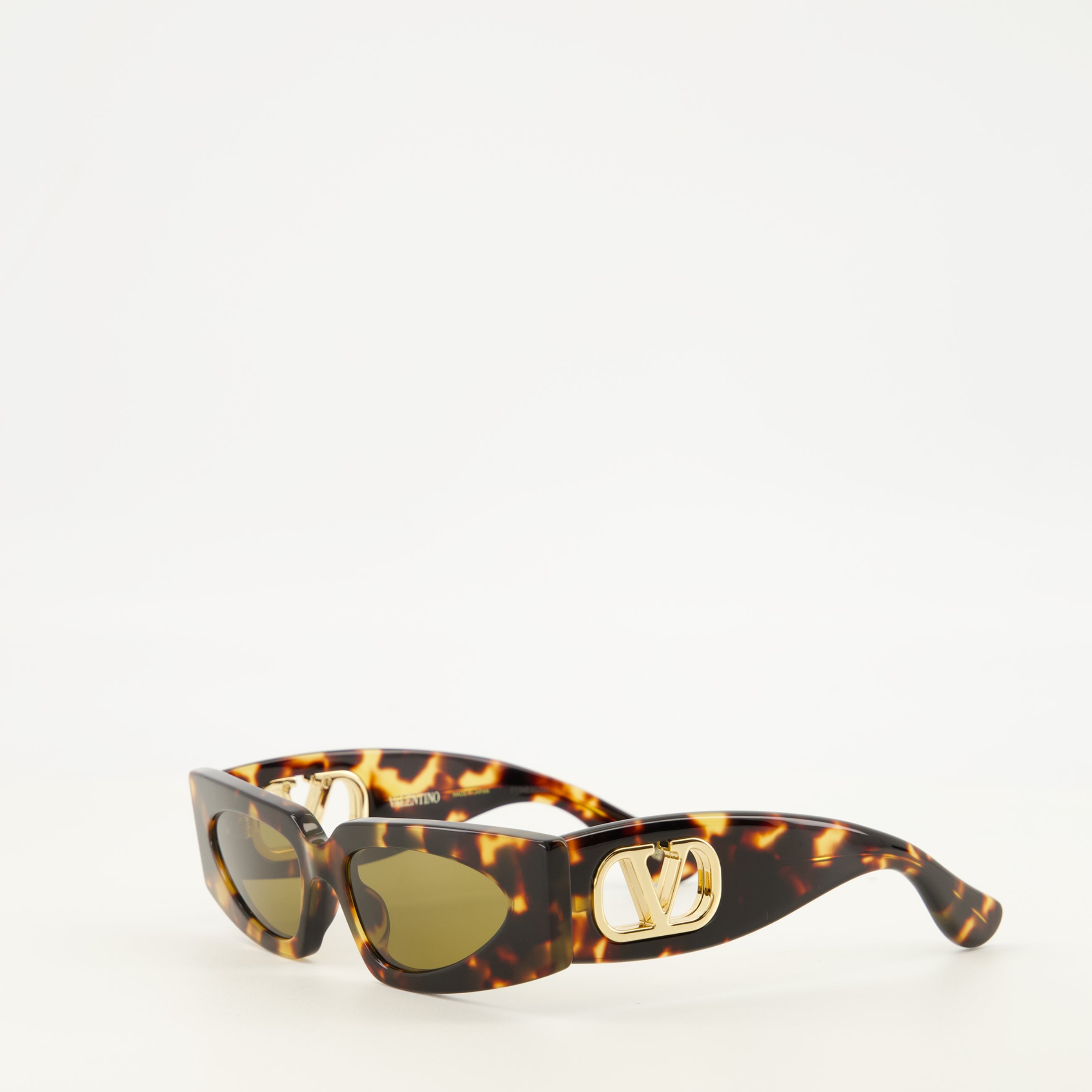 Lunettes 직사각형 거북이 껍질 안경 Valentino Garavani Marron Femme