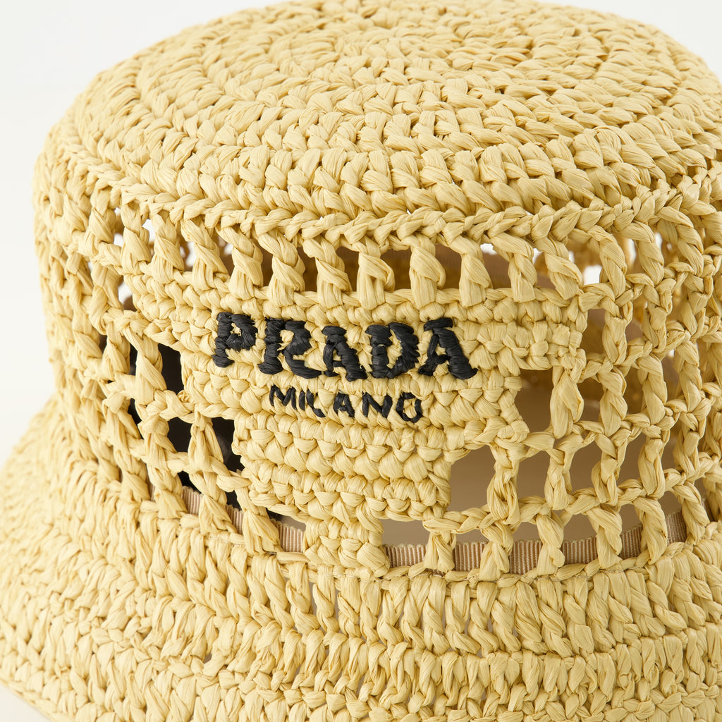 Imagem do chapéu bob em tecido bege da marca Prada para Mulher - Temporada Primavera-Verão 2026 - Vista Detalhada 2