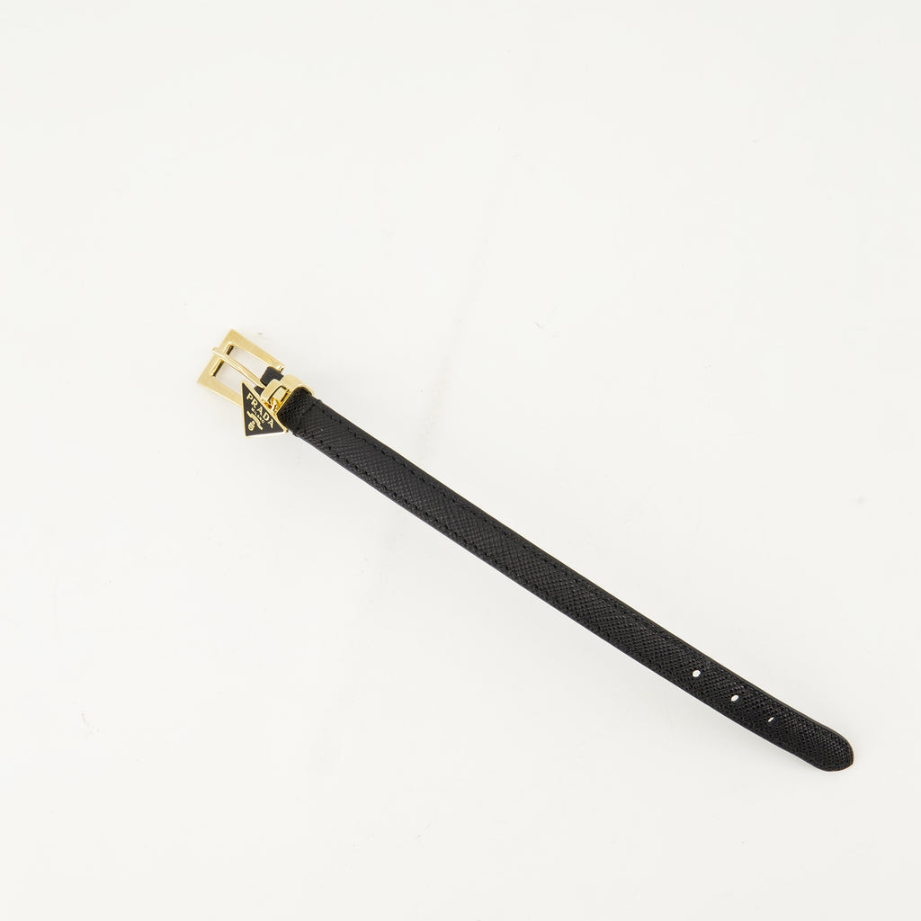 Bijoux Bracelet Saffiano Prada Noir Femme