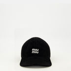 Imagem do artigo Chapéu de Veludo Preto da Miu Miu para Mulheres - Primavera-Verão 2026 - Vista Frontal