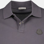 Immagine dell'articolo Polo in cotone grigio con logo Moncler per Uomo - Collezione Primavera-Estate 2026 - Vista Dettagliata 2