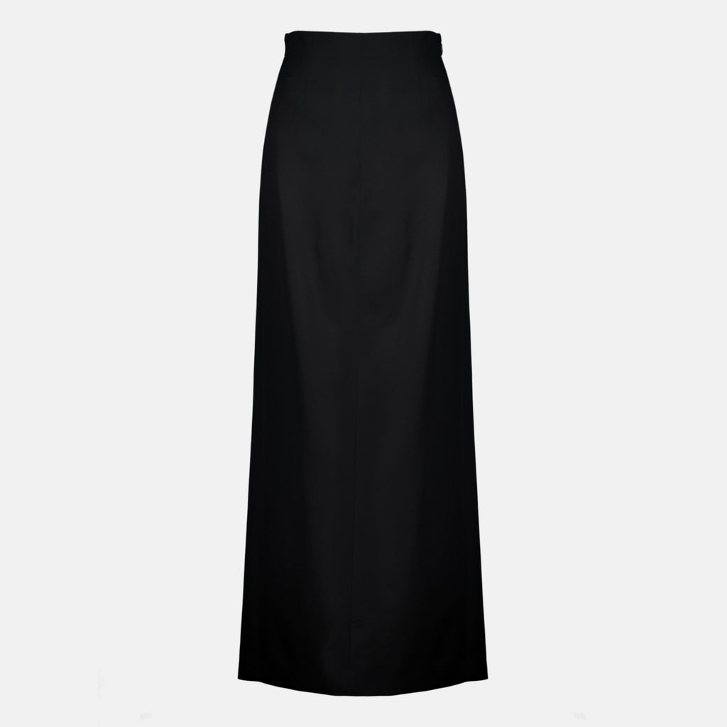 Jupes Falda Larga Negra de Lana Maison Margiela Noir Femme