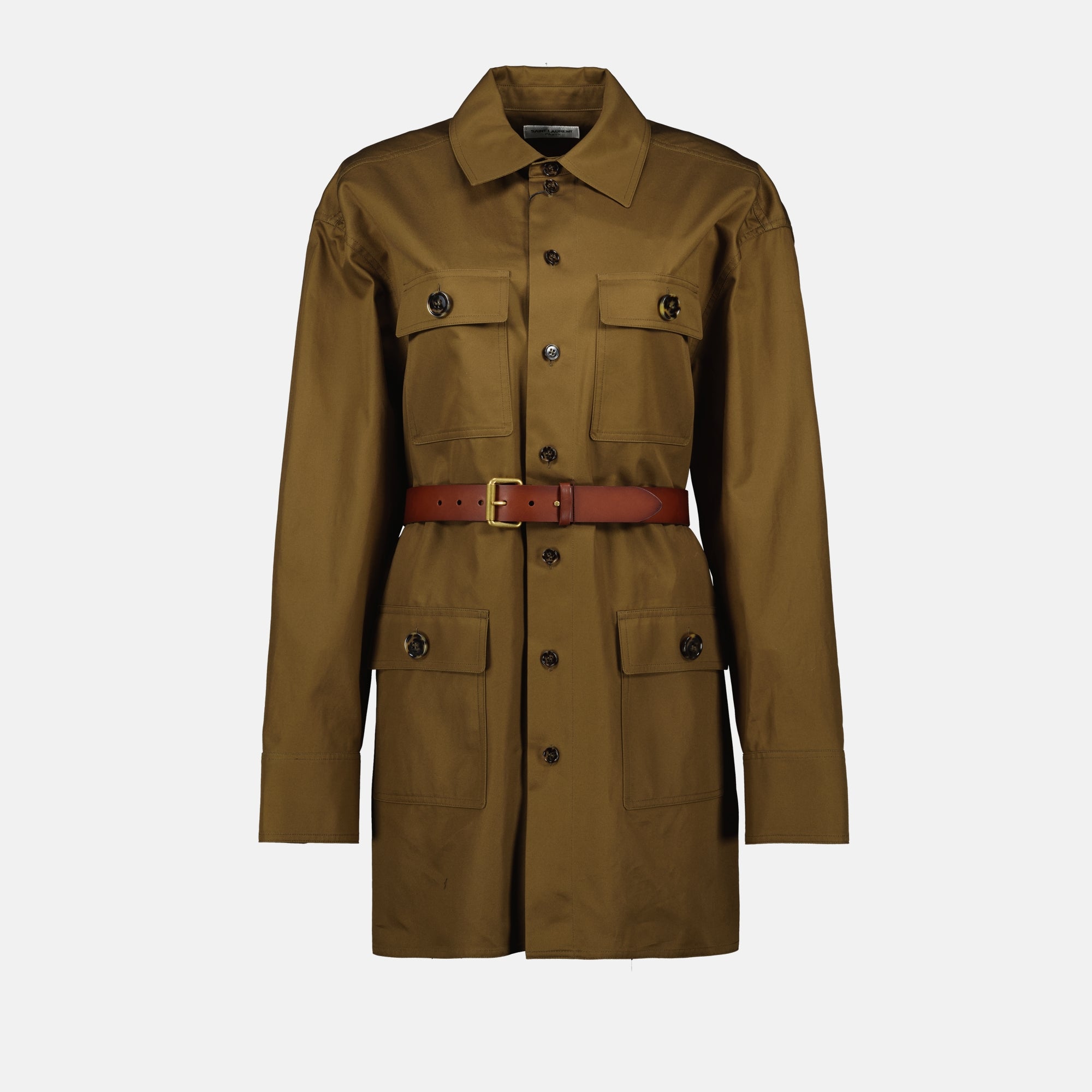 Robes Robe chemise Saint Laurent Marron Femme