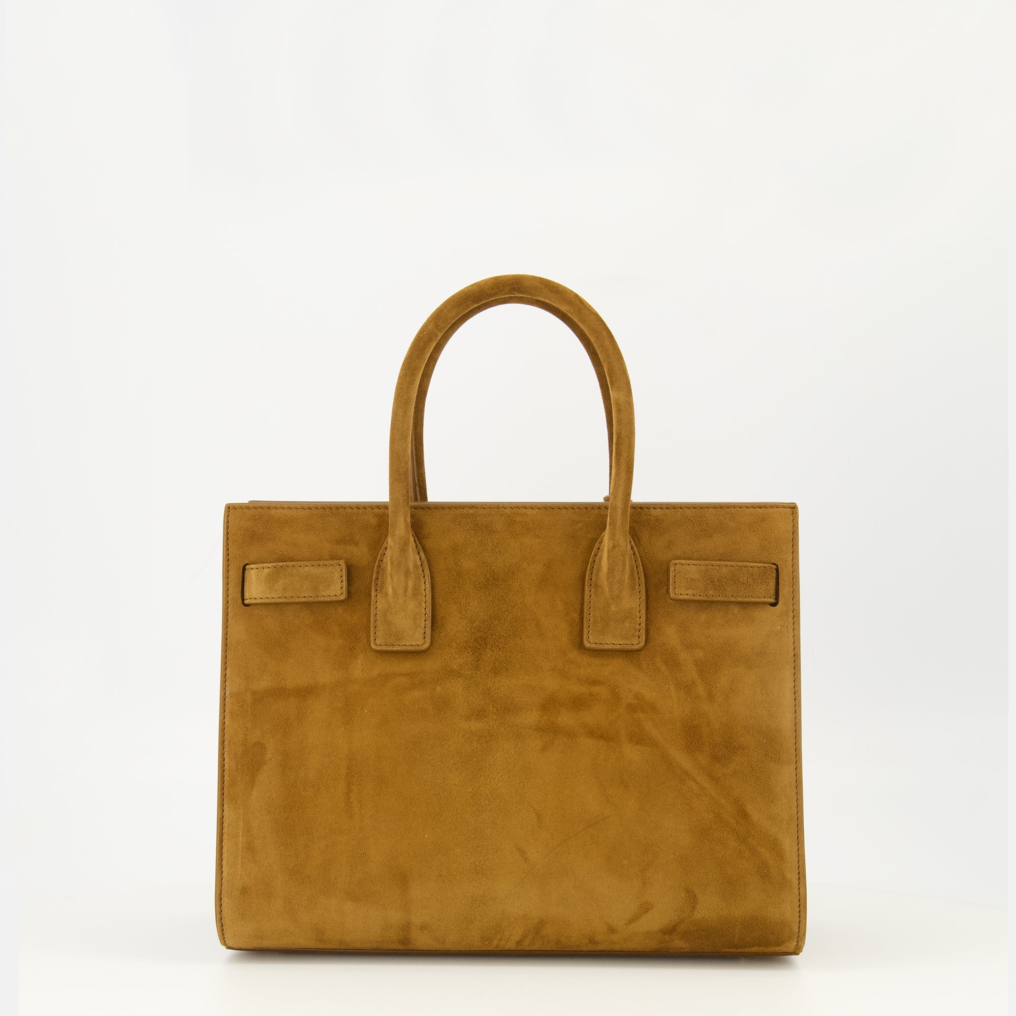 Image de l'article Sac de jour en baby en suède marron de la marque Saint Laurent pour Femme - Saison Printemps-Été 2026 - Vue de Dos
