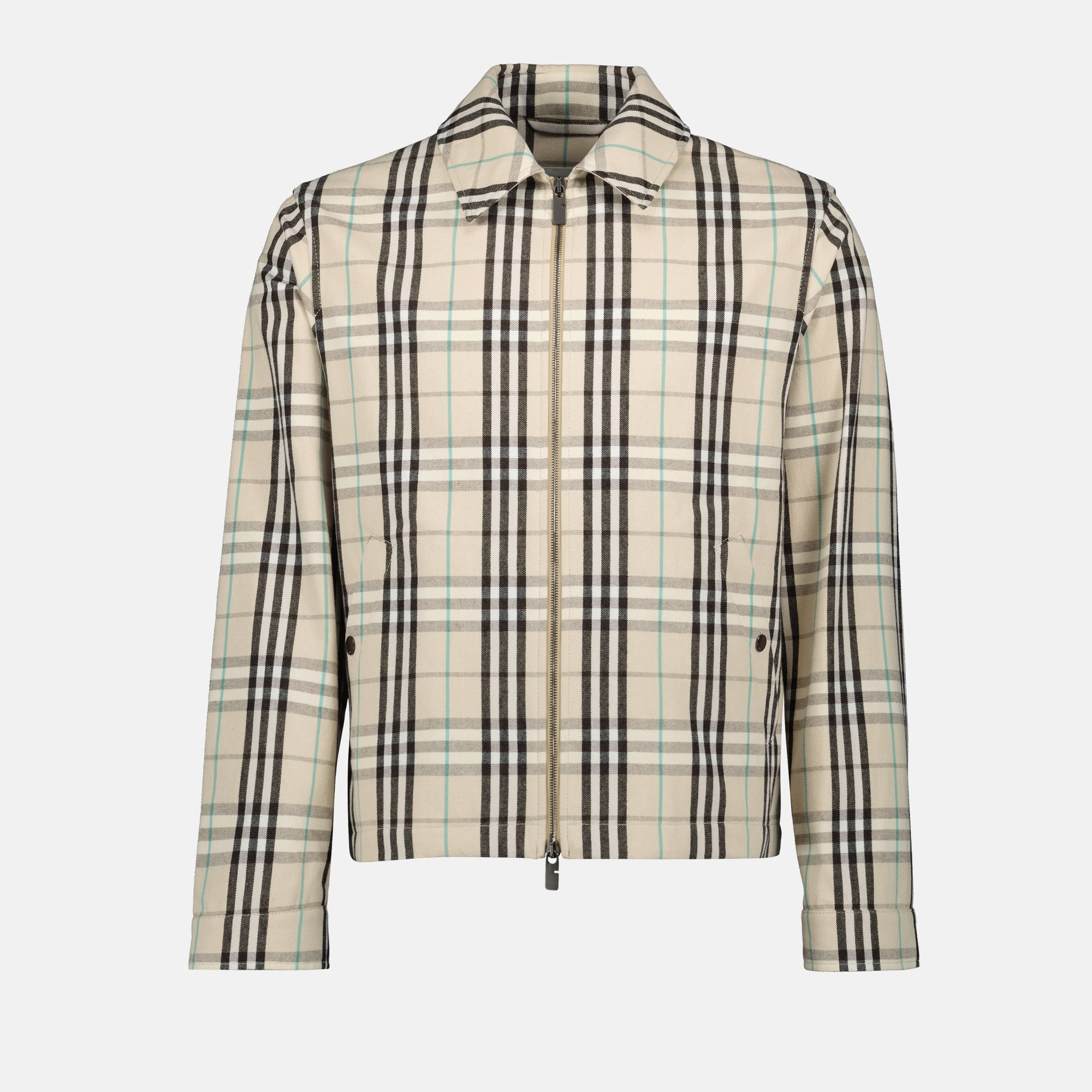 Vestes Veste Harrington à carreaux Burberry Beige Homme