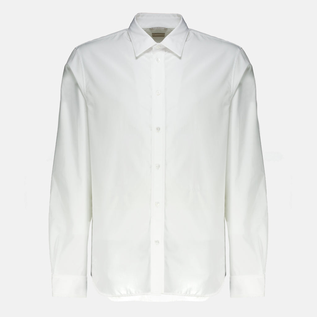 Chemises Camisa Branca com Bordado Moulures Dior Blanc Homme