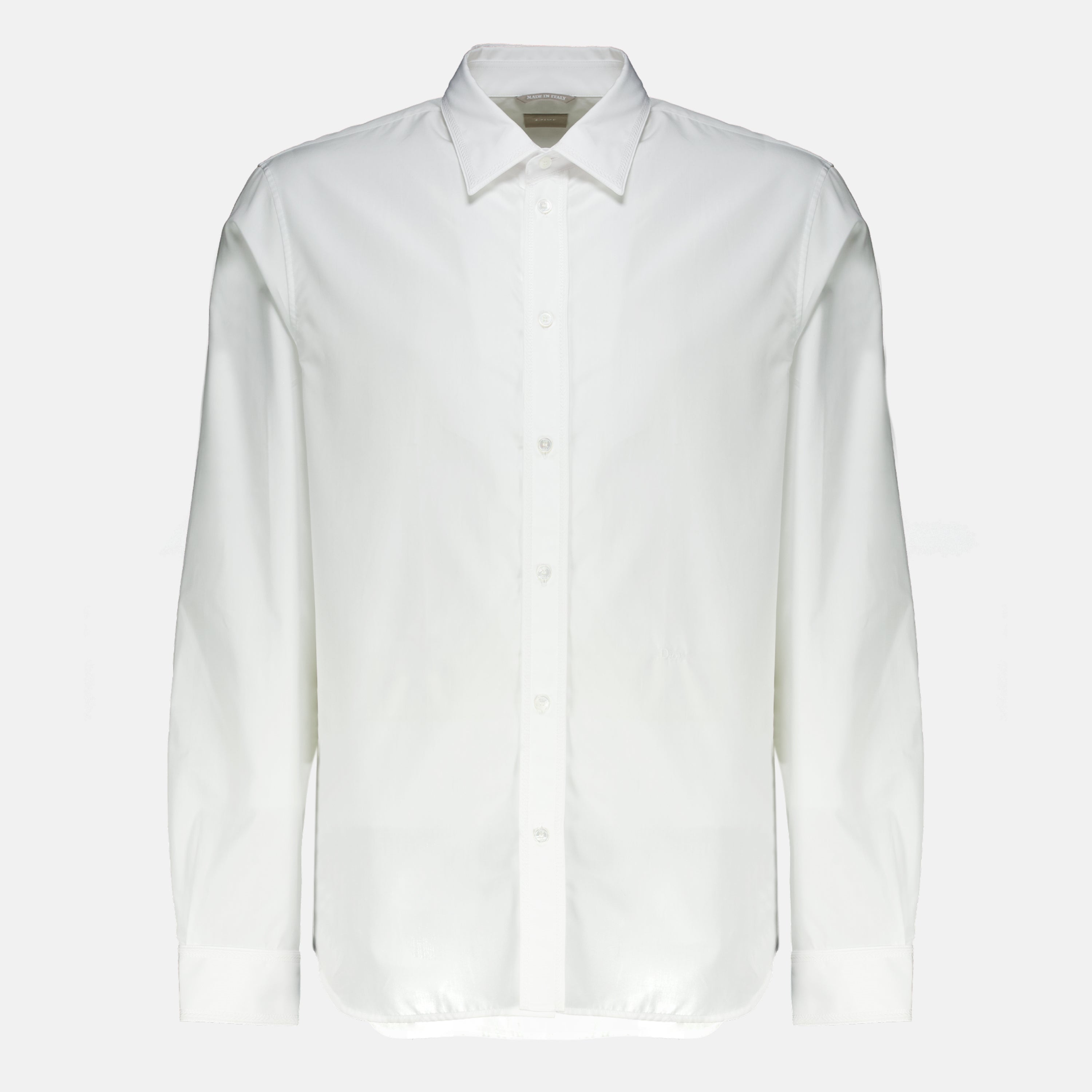 Chemises Camisa Branca com Bordado Moulures Dior Blanc Homme